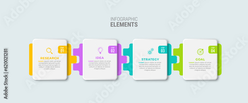 Business infographic template design icons 4 options or steps
