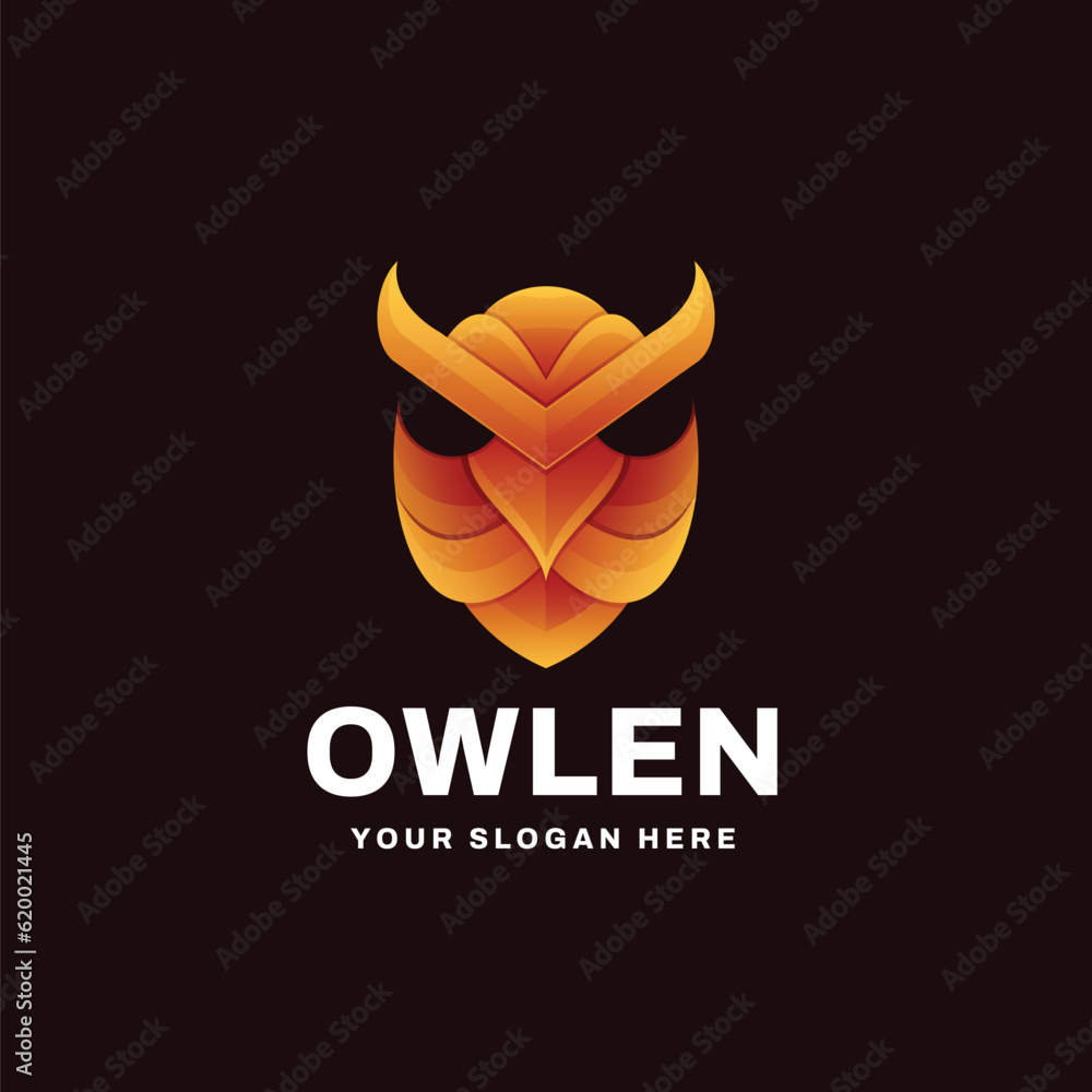 Fototapeta premium Owl Logo Gradient Vector Icon Illustration