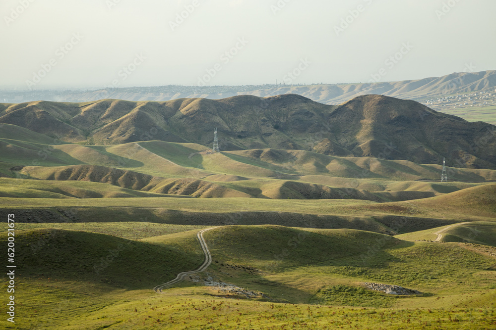 landscape with mountains and hills