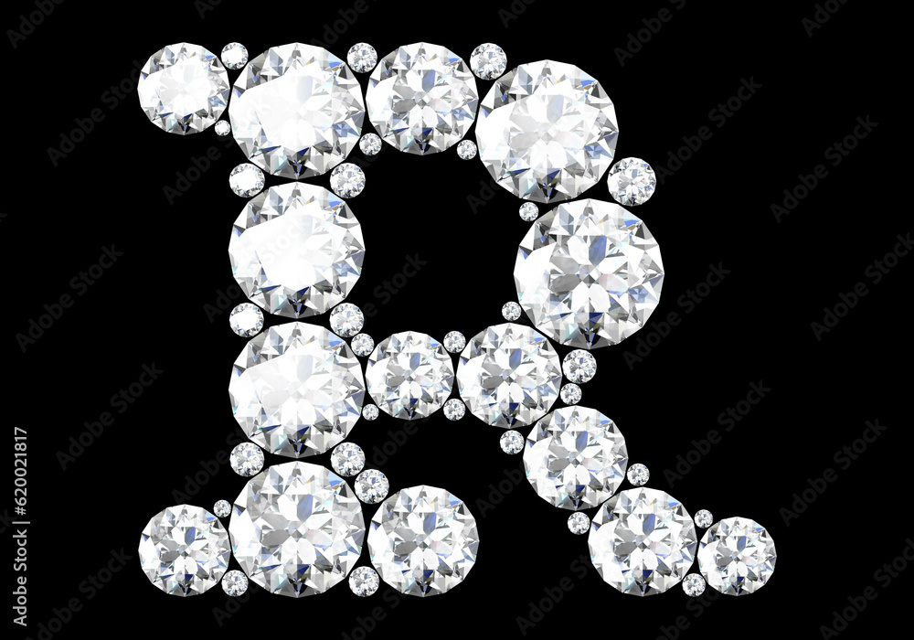 Diamond letters with gemstones (high resolution 3D image) Diamond letters with gemstones (high resolution 3D image)