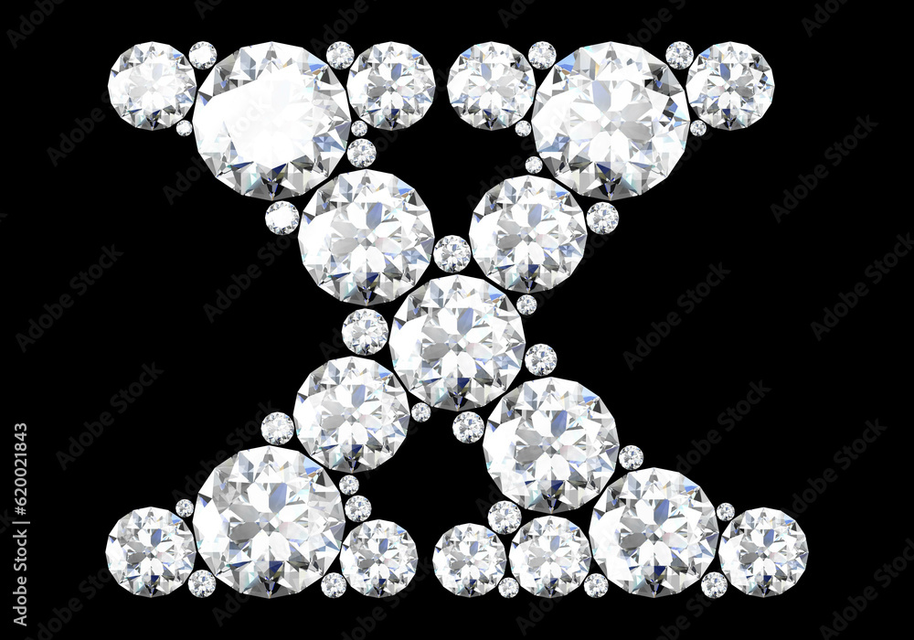 Diamond letters with gemstones (high resolution 3D image) Diamond letters with gemstones (high resolution 3D image)