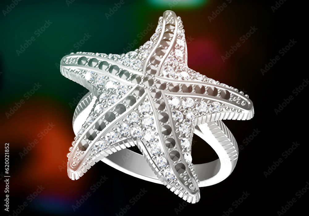 The beauty wedding ring.(high resolution 3D image).