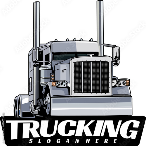 truck semi logo design vector