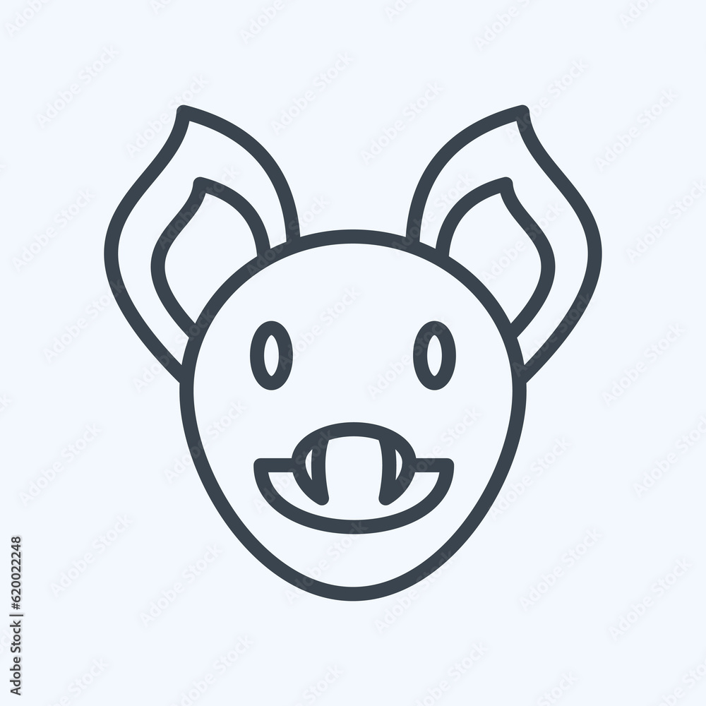 Icon Bat. related to Animal Head symbol. simple design editable. simple illustration Icon Bat. related to Animal Head symbol. simple design editable. simple illustration