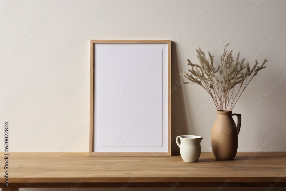 Mock up poster frame in interior background, Generative AI Mock up poster frame in interior background, Generative AI