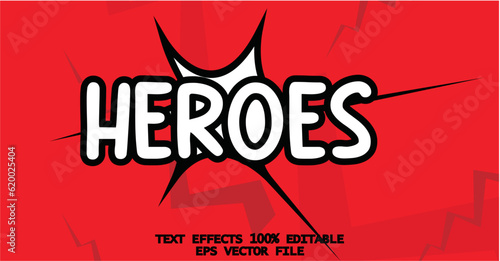 editable heroes effect text