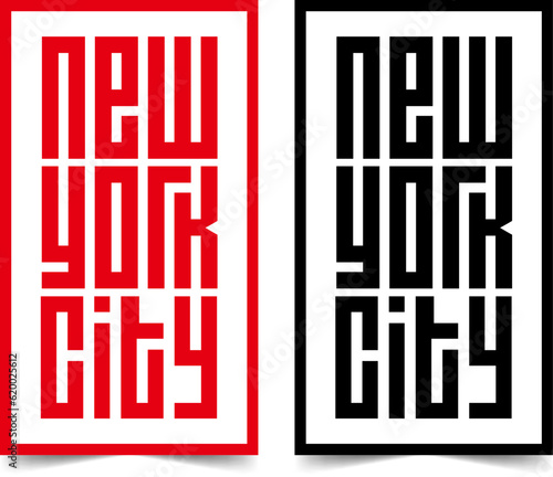  New York City text design square typography design