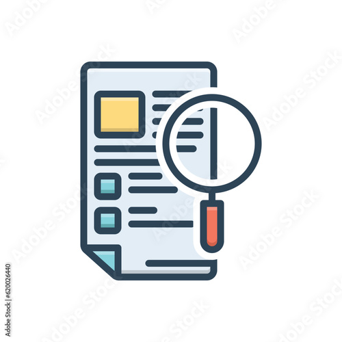 Color illustration icon for observation