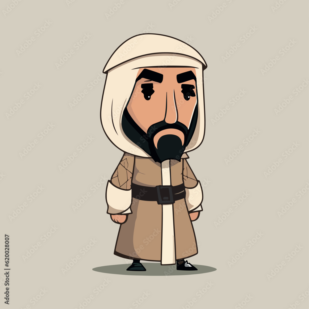 islamic arabic character cartoon vector eps 10