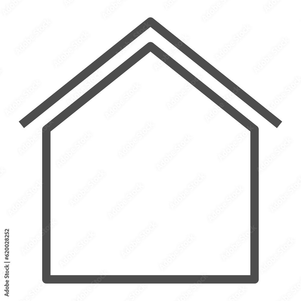 Thin line home icon. Outline house shape element. Thin line home icon. Outline house shape element.