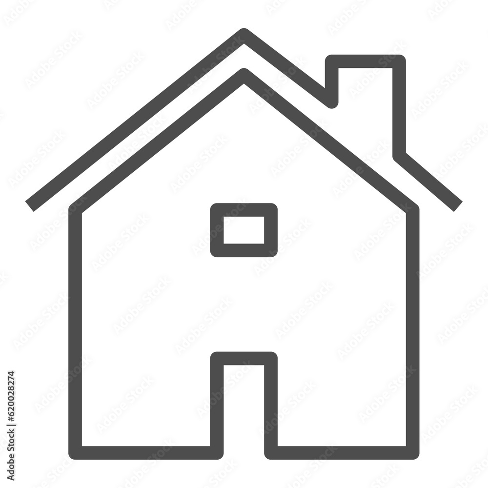 Thin line home icon. Outline house shape element. Thin line home icon. Outline house shape element.