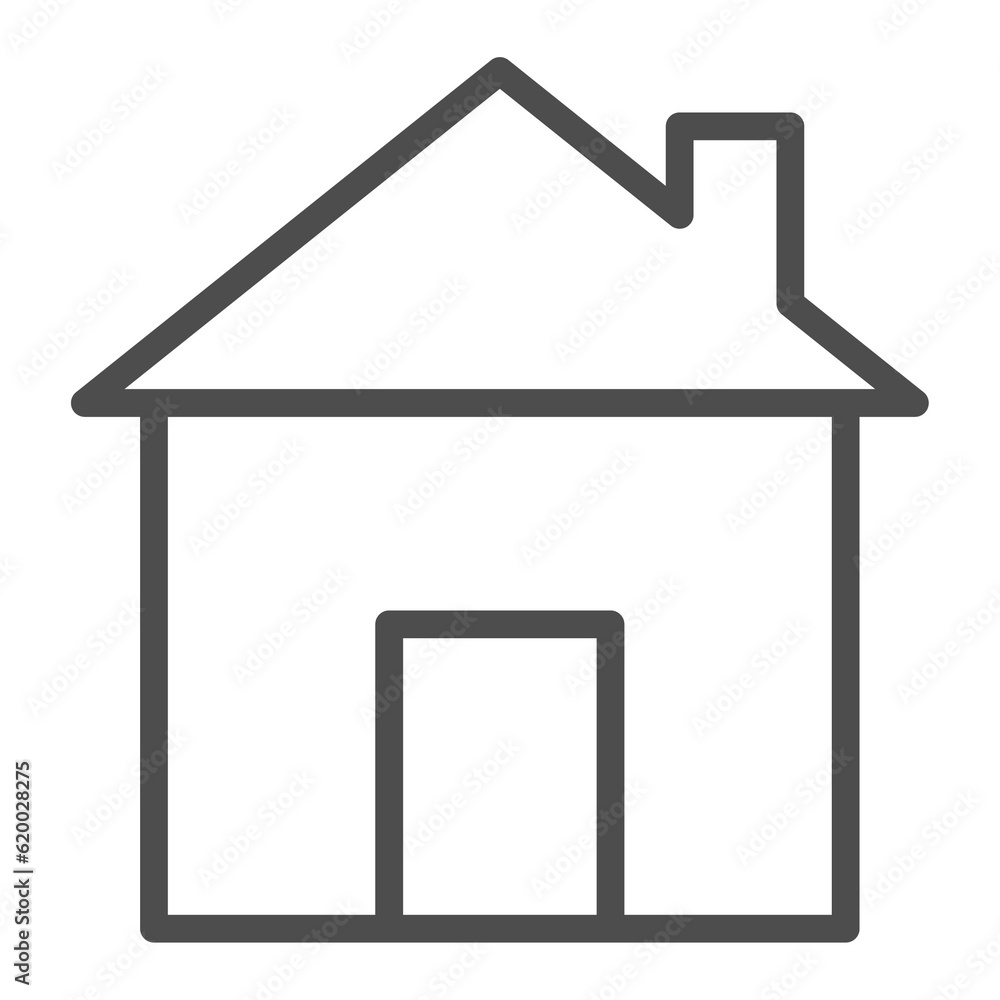 Thin line home icon. Outline house shape element. Thin line home icon. Outline house shape element.