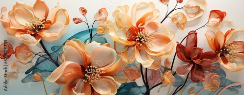 Panel kuchenny z motywem Colorful abstract flower art. generative ai