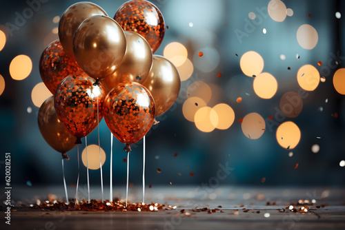 Wallpaper Mural birthday party balloons,  colourful balloons background and birthday cake with candles  Torontodigital.ca