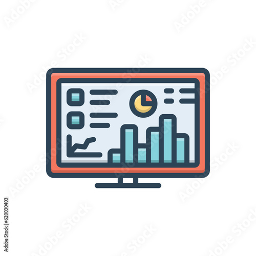 Color illustration icon for analytical