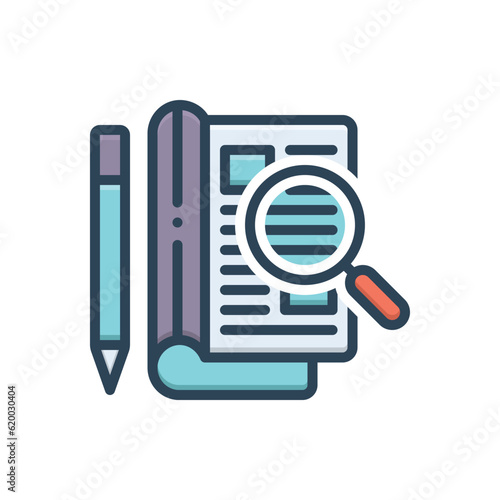 Color illustration icon for define