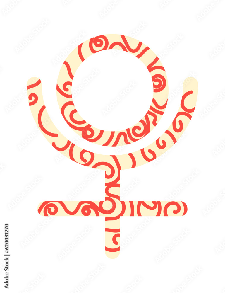 Pluto symbol. Vector sign. Astrological calendar. Zodiacal black and white horoscope