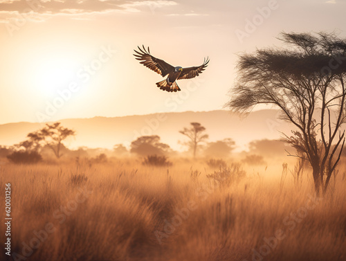 eagle in the sunset © QuanSheng