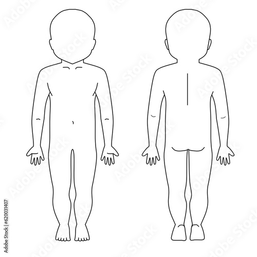 小児全身シェーマ図　顔無し