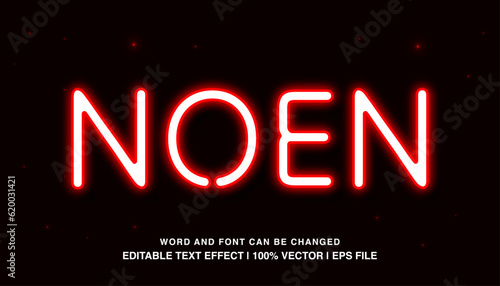 Neon editable text effect, red neon light futuristic retro style typeface, premium vector template