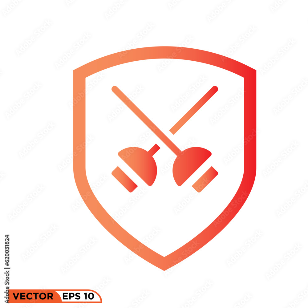 Shield kendo sword icon vector graphic of template Shield kendo sword icon vector graphic of template