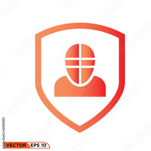 Shield kendo icon vector graphic of template 
