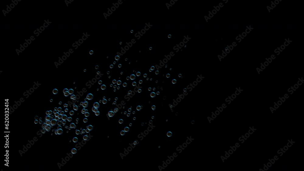 Blowing bubbles drifting in a light breeze, with alpha channel, 4k