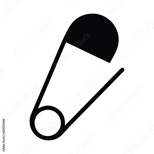 Baby pin, safety pin, diaper pin sticker icon