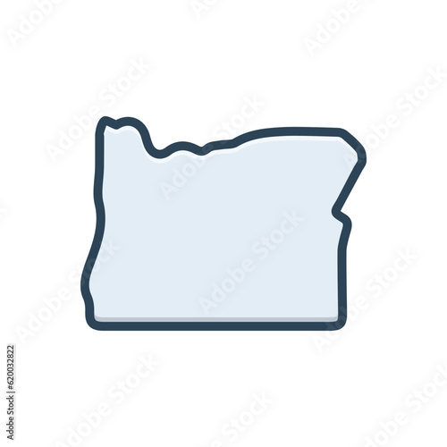 Color illustration icon for portland