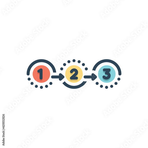 Color illustration icon for process