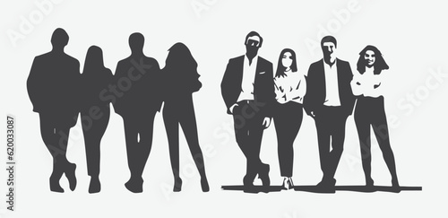 business people silhouettes vector desing