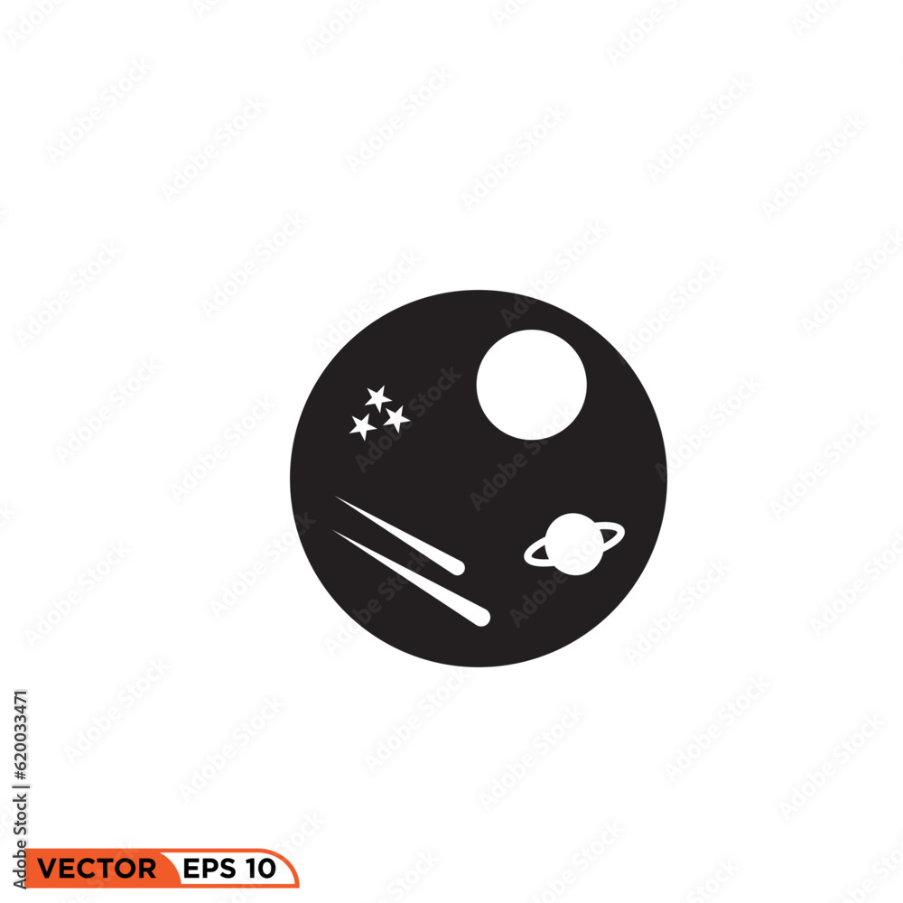 Moon with star astronaut icon vector graphic of template Moon with star astronaut icon vector graphic of template