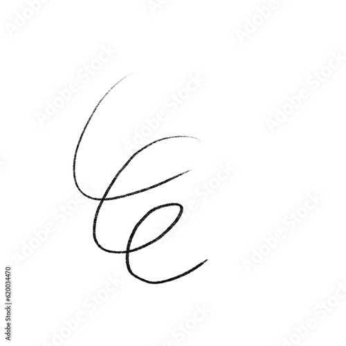black pencil curve line art