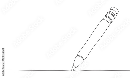 Continuous line pencil art. Single line art concept. Line art, outline, banner in minimalism style. Vector illustration