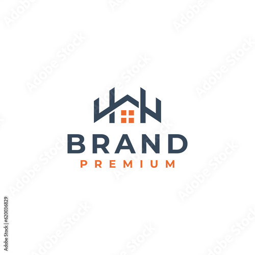 initial letter wh hw real estate logo