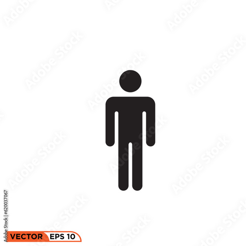 Stickman icon design vector graphic of template, sign and symbol 