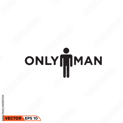 Only man icon design vector graphic of template  sign and symbol  