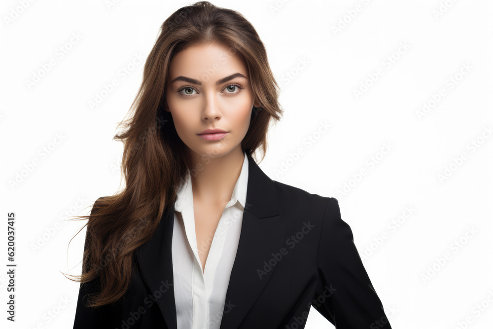 Close up of a businesswoman on a clear background. Generative AI Close up of a businesswoman on a clear background. Generative AI