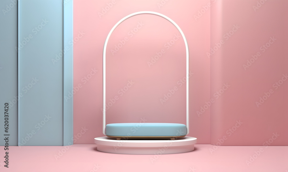 3D Podium Minimalist Cylinder Pedestal Product Display Presentation Geometric Platform Stage Pastel Background 3D Podium Minimalist Cylinder Pedestal Product Display Presentation Geometric Platform Stage Pastel Background