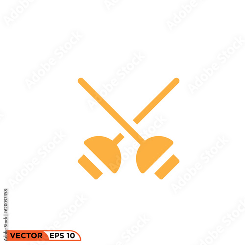 Kendo sword icon design vector graphic of template, sign and symbol