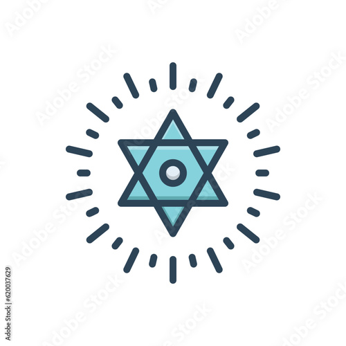 Color illustration icon for david