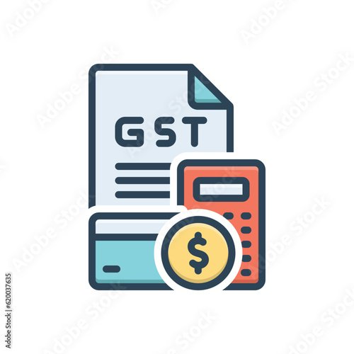Color illustration icon for gst