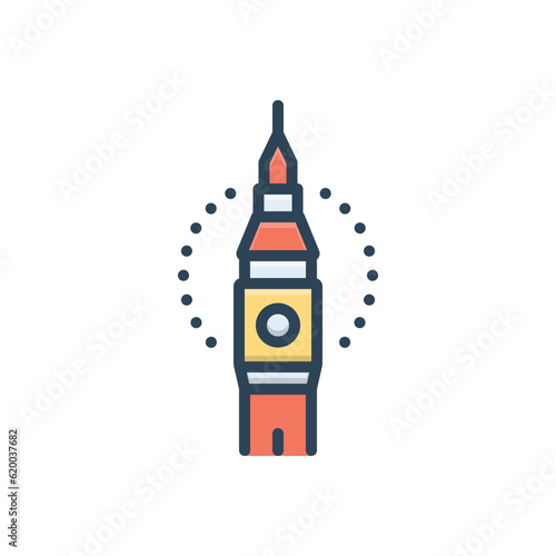 Color illustration icon for british