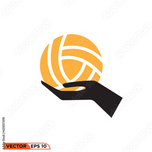 hands volley ball icon design vector graphic of template, sign and symbol