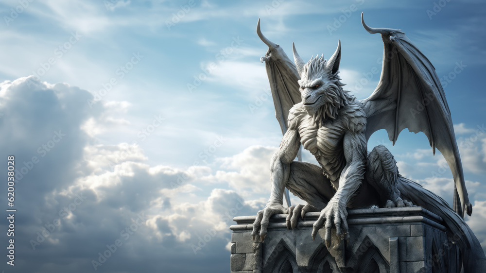 Fototapeta premium Gargoyle created with Generative AI technology
