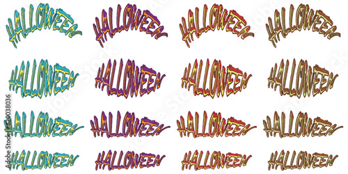 HALLOWEENの文字の素材のセット