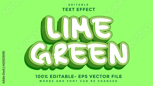3d Minimal Word Lime Green Editable Text Effect Design Template, Effect Saved In Graphic Style