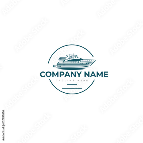 Yacht vector logo perfect for industry shiping or logistic company