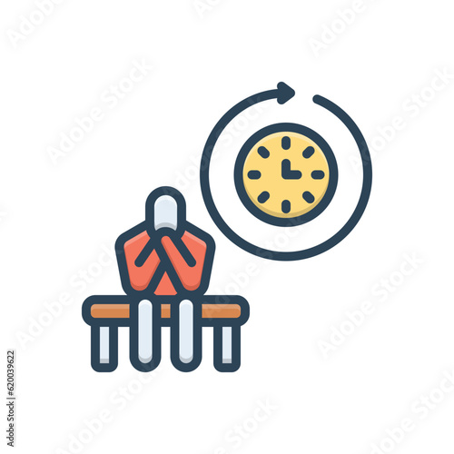 Color illustration icon for longer
