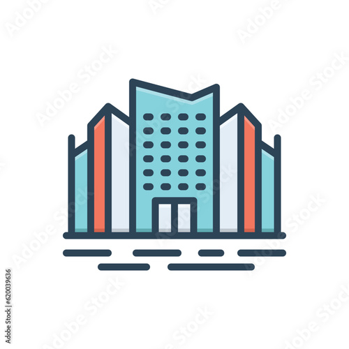 Color illustration icon for urban